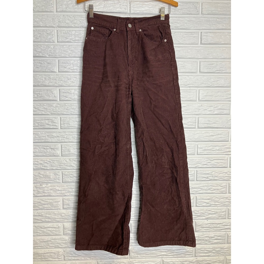BDG Corduroy Pants Womens 25 Brown Excellent High & Wide Leg High Waisted Cotton